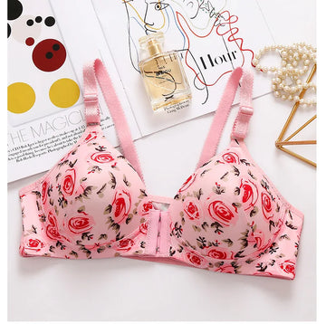 Printed Soft Cotton Padded Bra for Women | Comfortable Everyday Wear Undergarments with Stylish Print, Breathable Fabric