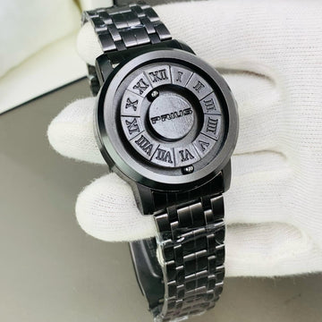Black Stainless Steel Magnetic Ball Watch Providing Modern Design Everyday Style Suppor